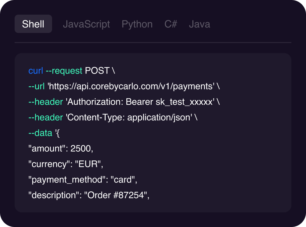 API intégration paiement