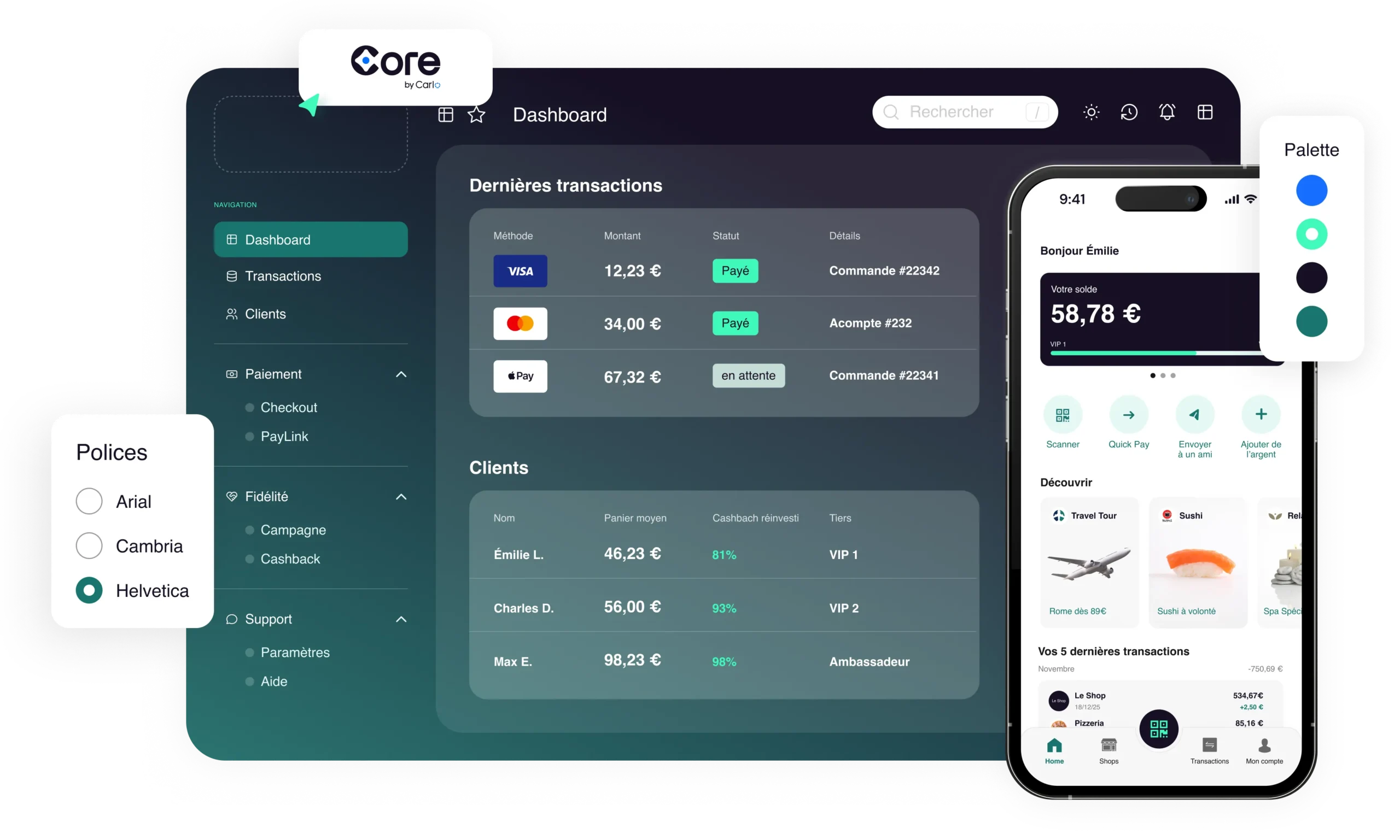 Core Paiement Ecosystem wallet cashback marque blanche